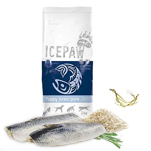 ICEPAW I High Premium I Trockenfutter Puppy Junior Pure 2 kg I Mit Fisch (Hering) und Reis I Für Welpen und Junghunde