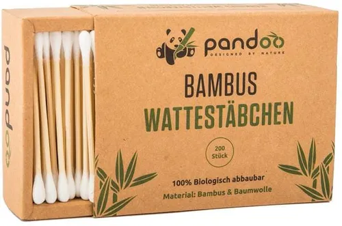 Pandoo Bambus-Wattestäbchen, 200 Stück von Pandoo