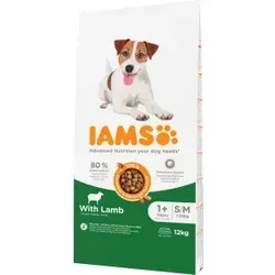 IAMS Hundefutter mit Lamm - Trockenfutter für kleine & mittelgroße Hunde - Hochwertiges Trockenfutter für erwachsene Hunde ab 1 Jahr, speziell für kleine und mittelgroße Rassen. Mit 80% tierischem Protein und wichtigen Omega-Fettsäuren für gesunde Haut und glänzendes Fell.