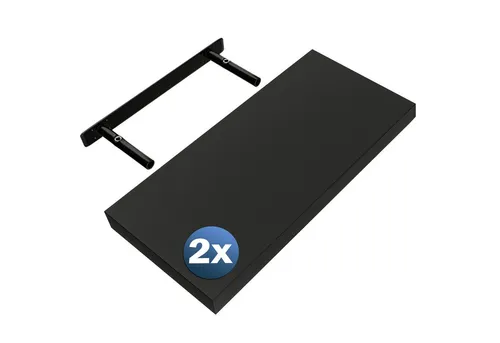 Casaria Wandregal Schwarz 50cm - Wandregal in elegantem Schwarz, ideal für die Küche. Mit einer Tragkraft von 15kg bietet es Platz für deine Lieblingsdeko oder Küchenutensilien.