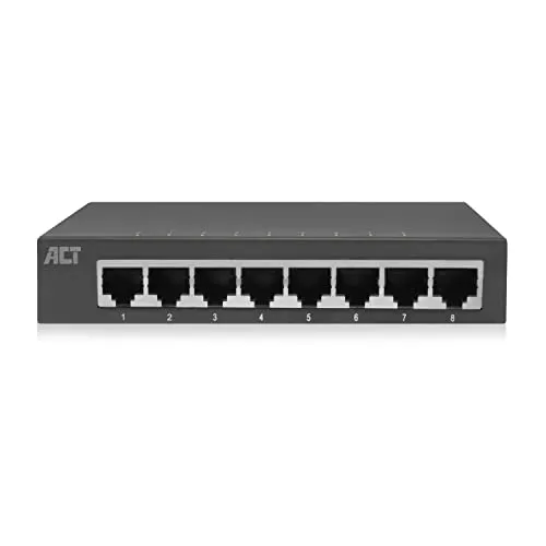 ACT 8-Port Gigabit Ethernet Switch - AC4418 - 8-Port Gigabit Netzwerk Switch, bietet hohe Geschwindigkeit und zuverlässige Verbindung für Ihr Heim- oder Büro-Netzwerk.
