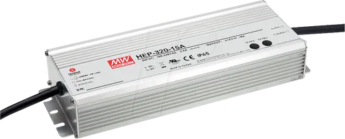 MW HEP-320-48A - LED-Trafo 320 W 48 V - Treiber mit festen Anschlussleitungen, IP65 LED-Treiber mit Überlastschutz, ideal für zuverlässige Stromversorgung in anspruchsvollen Anwendungen.