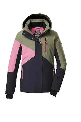 KILLTEC Kinder Funktionsjacke KSW 209 GRLS SKI JCKT - Skijacken für Mädchen mit angesagtem Colourblock Design, wasser- und winddicht, atmungsaktiv und nachhaltig, perfekt für unbeschwerte Tage im Schnee.