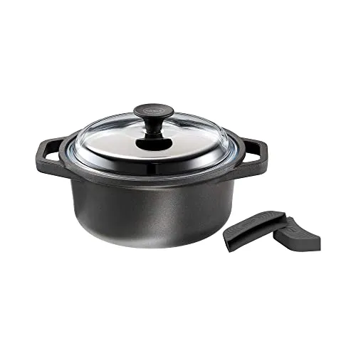 RÖSLE Kochtopf CADINI Ø 20 cm - Nachhaltiger Aluminiumguss - Kochtöpfe aus 100 % recyceltem Aluminium mit Antihaftversiegelung ProResist®. Ideal zum Dünsten und Kochen, hitzebeständig bis 260 °C, spülmaschinengeeignet und perfekt für alle Herdarten.