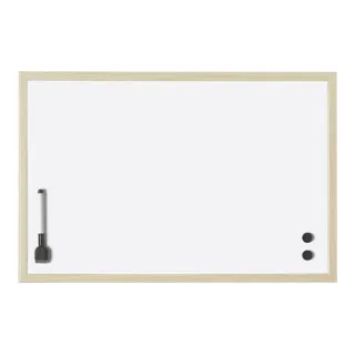 Magnetoplan Whiteboard MDF 121928, 100x60cm - Präsentationstafel mit lackierter Oberfläche und Kiefernholzrahmen, ideal für kreative Ideen und effektive Teamarbeit.