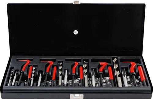 BGS Do It Yourself Gewinde-Reparatur-Satz M5 - M12, 130-tlg. - Praktischer Gewindeschneider für DIY-Projekte, ideal zur schnellen und einfachen Reparatur von Gewinden in verschiedenen Größen.