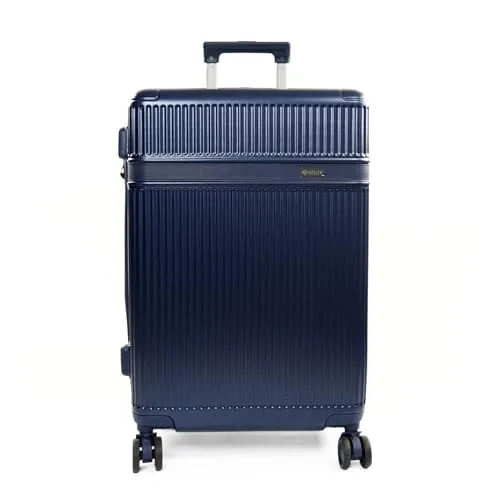 Solier Hartschalenkoffer – Reisetrolley mit 4 Rollen, Zahlenschloss und Teleskopgriff – Rollkoffer Hardcase Gepäck (Marineblau, 24' M)