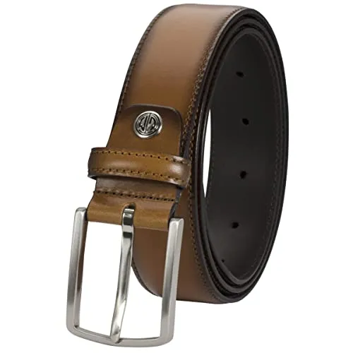 LINDENMANN Anzug-Ledergürtel Herren – Edler 35 mm breiter Gürtel aus Vollrindleder - Herren-Gürtel aus 100% echtem Rindleder in cognac, ideal für formelle Anlässe. Robuste Verarbeitung sorgt für langanhaltenden Tragekomfort und Stil.