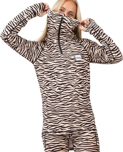 Eivy Damen Icecold Zip Top Yoga-Shirt, Zebra, S EU - Funktionsunterwäsche mit multifunktionalem Design, ideal für Sport und Reisen. Feuchtigkeitsableitend, schnell trocknend und mit UV-Schutz UPF 50+ für optimalen Komfort und Sicherheit.