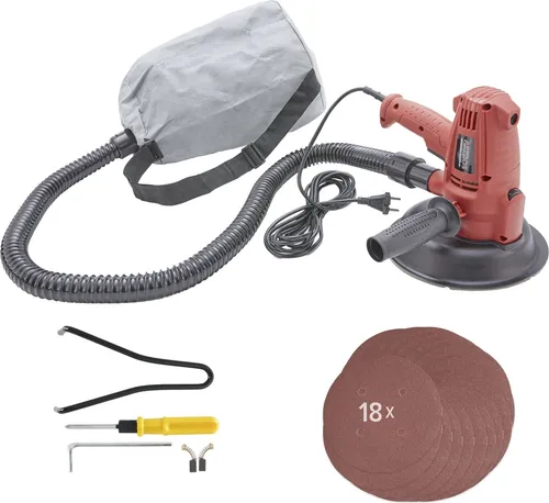 Arebos 710W Deckenschleifer mit Absaugung - Schleifmaschine mit 710 W Motor und 6 Geschwindigkeitsstufen für effizientes Arbeiten. Der integrierte Vakuumaufsatz saugt 99% des Staubs auf und sorgt für saubere Ergebnisse.