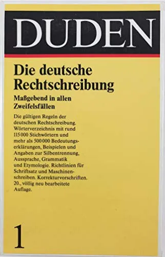 Duden: Die deutsche Rechtschreibung, Band 1