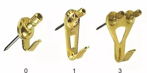 Sortimentskasten 8 stück  Wandhaken 0/1/3 Größen vermessingt mit Stift