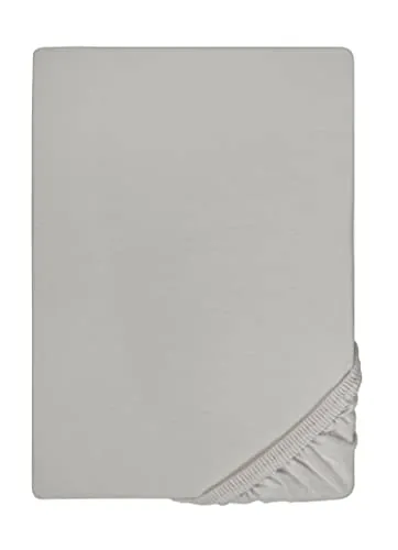 biberna 0077144 Spannbetttuch Feinjersey (Matratzenhöhe max. 22 cm), gekämmte Baumwolle, superweich, 1x 90x190 cm - 100x200 cm. sturmgrau