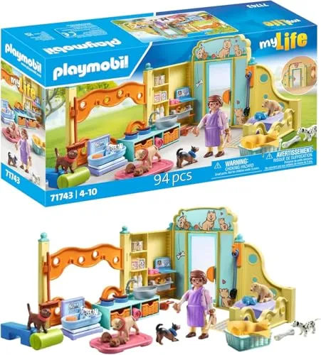 PLAYMOBIL Welpenhaus | Tierfiguren Set für Kinder ab 4 Jahren - Spielfigur Spielsets: Das Welpenhaus bietet kreativen Spielspaß mit liebevollen Hundewelpen und fördert die Fantasie. Ideal zum Mischen mit anderen PLAYMOBIL-Welten!