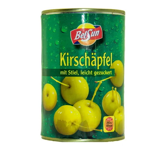 Food-United KIRSCH-APFEL-ÄPFEL mit Stiel 6 Dosen Füllm 425g ATG 213g