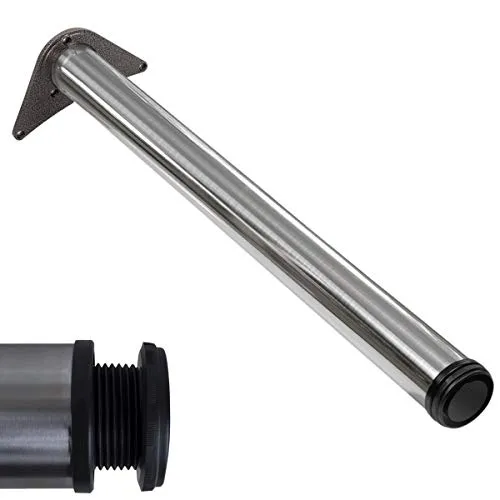 Stahlia 1 x Edelstahl Tischfuß Ø60 mm Tischbein Möbelfuß |Höhe : 870 mm | höhenverstellbar + 30 mm|inkl. Befestigungsmaterial