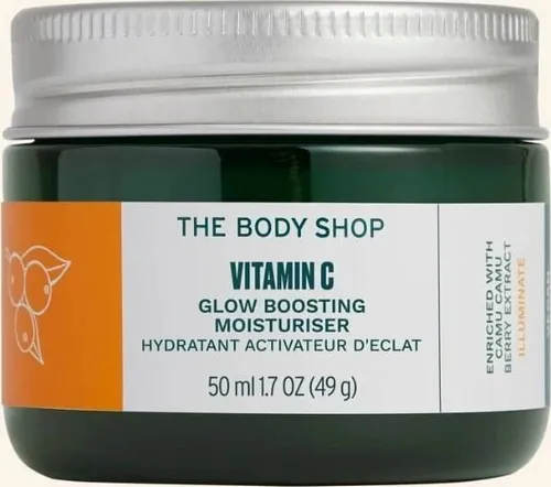 The Body Shop Vitamin C Glow Boosting Moisturizer (50 ml) - Medizinische Körperpflege für alle Hauttypen. Diese Feuchtigkeitscreme mit 97 % natürlichen Inhaltsstoffen und Camu Camu Beerenextrakt sorgt für einen gesunden Glow und 24 Stunden Feuchtigkeit.