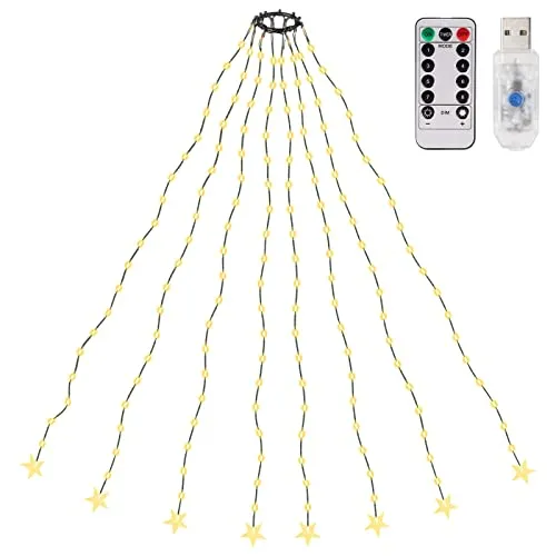 SALCAR 1,5m Weihnachtsbaumbeleuchtung mit 120 LEDs