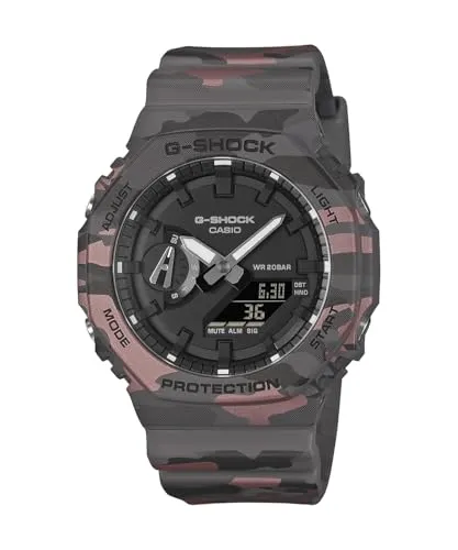 G-Shock GA-2100CM-8AER Analog-Digital Uhr - Vielseitige G-Shock Uhr mit analog-digitaler Anzeige, robustem Harzgehäuse und 200 m Wasserdichtigkeit. Ideal für Abenteuer und den Alltag.