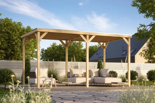 Karibu Holzpavillon Pergola Quadratus – Vielseitige Größen von Karibu