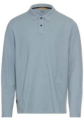 Langarm-Poloshirt CAMEL ACTIVE für Herren, XXL, Stone Blau - Herren-Shirts mit taillenbedeckendem Schnitt und bequemer Baumwollmischung. Ideal für lässige Anlässe und Alltag, ausgestattet mit Logo-Stickerei.