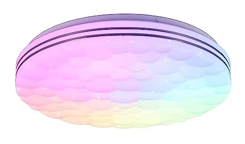 Reality Leuchten LED Deckenleuchte Tiger R67131100 - Moderne LED Deckenleuchte mit 22 Watt Rainbow LED, dimmbar und mit Farbwechsel-Funktion, ideal für stimmungsvolle Beleuchtung in jedem Raum.