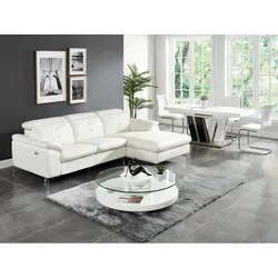 Vente-Unique Relaxsofa Weiß, 4-Sitzer mit Relaxfunktion