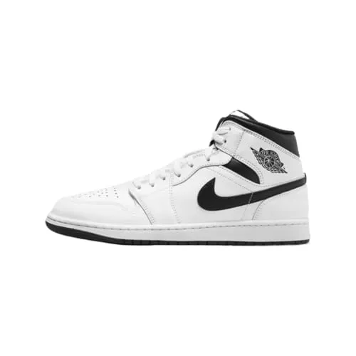 Jordan Herren 1 Mid White/Black-White-Black (DQ8426 132), Weiß/Schwarz-Weiß-Schwarz, 47 EU