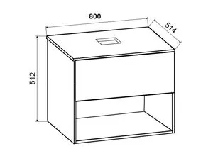 VCM 2-tlg. Waschtisch Waschplatz Lendas II 60 cm - Badezimmerschränke, pflegeleichtes Badmöbelset mit zeitlosem Design und robuster Keramik, ideal für jedes Badezimmer