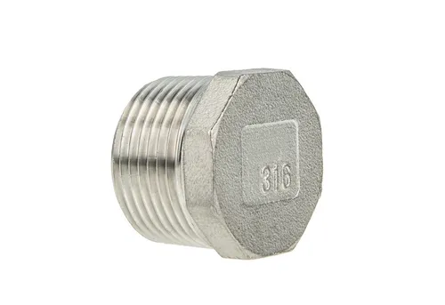 tecuro Gewindefitting Stopfen mit Sechskant AG Edelstahl V4A (AISI 316), 1/4 Zoll