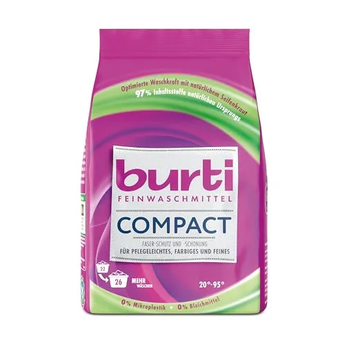 burti COMPACT Waschmittel Pulver – Waschpulver & Feinwaschmittel für bunte, feine Wäsche