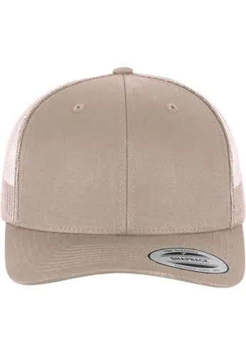 Flexfit Unisex Retro Trucker Cap, Klassische Trucker Cap mit Mesh-Rückseite, one Size, Khaki