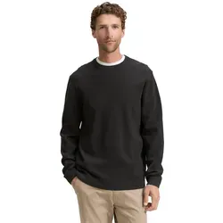 Tom Tailor Herren Pullover STRUCTURED CREWNECK KNIT - Grau L - Herren-Pullover aus 100% Baumwolle, Regular Fit für optimalen Tragekomfort. Ideal für Büro und Freizeit, modisch und vielseitig kombinierbar.