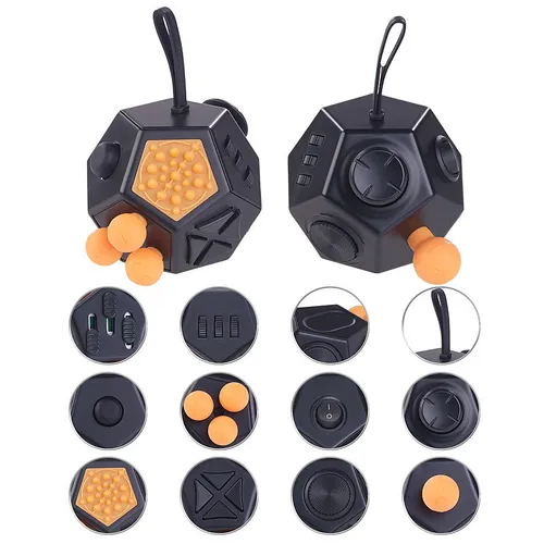 Newgen Medicals nervöse Finger: Anti-Stress-Würfel mit 12 Funktionen gegen Nervosität, Stress und Wut (unruhige Finger, Antistress-Würfel, Beschäftigung für die Hände)