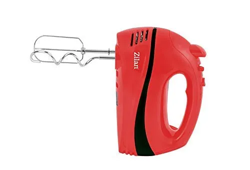 Zilan Handrührer 300 W mit 5 Geschwindigkeiten und Turbo-Funktion, Rot