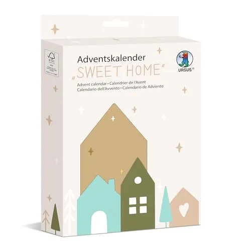 URSUS Adventskalender-Set - 24 DIY Papiertüten für kreative Weihnachtsüberraschungen, robust und umweltfreundlich für die ganze Familie