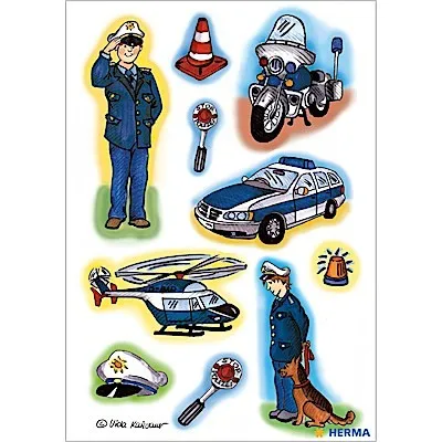 Herma Schmucketikett Decor Polizei 3 Blatt 1 Pack,