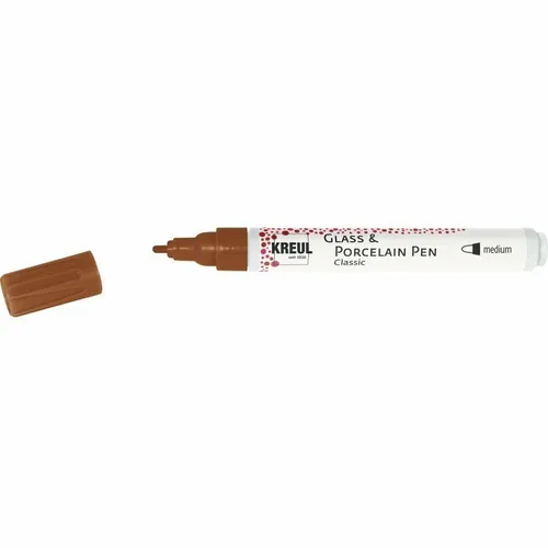 PorcelainPen brillant medium Cognac von Kreul, Strichstärke 2-4mm