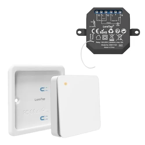 LoraTap Funk-Schalter Set mit Funk-Empfänger und Wandschalter