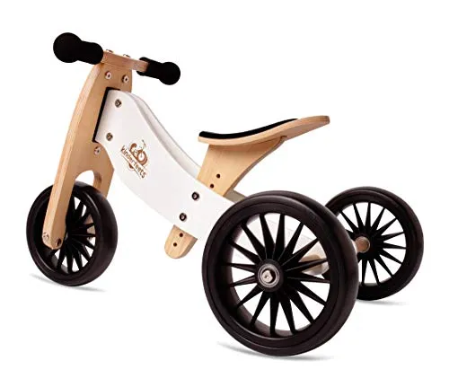 Kinderfeets 2-in-1 Holz Balance Fahrrad Dreirad Tiny Tots Plus - Weiß