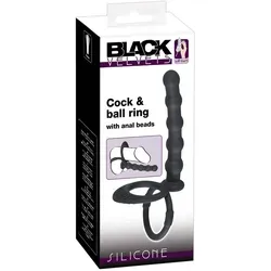 Penis-/Hodenring Cock & ball ring mit Analdildo – vielseitig & stimulierend von Black Velvets