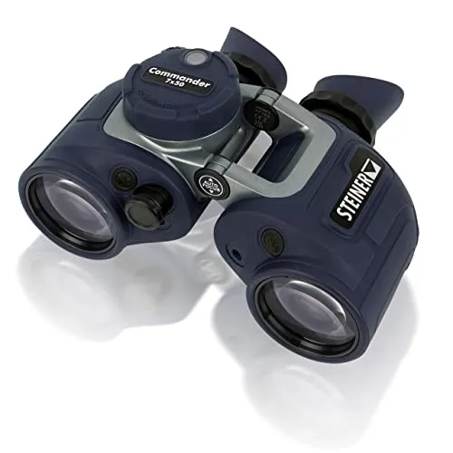 Steiner Commander 7x50 mit Kompass - Fernglas mit 7-facher Vergrößerung und 50 mm Objektivdurchmesser, ideal für nautische Anwendungen dank integriertem Kompass und herausragender Bildqualität.