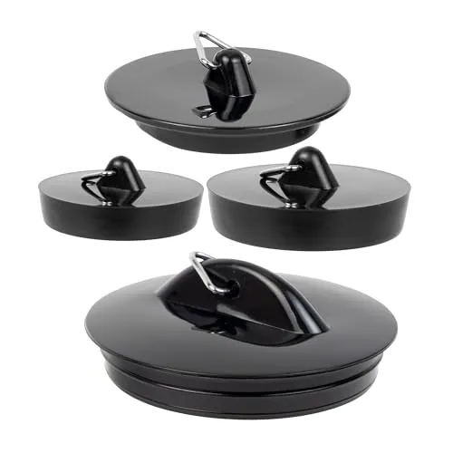 Universal Stöpsel Set, 4 Pack in Schwarz