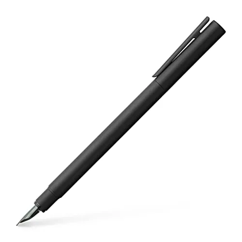 Faber-Castell Füller Neo Slim Metall Schwarz, B - Eleganter Metall Füllhalter in Schwarz mit Federbreite B, ideal für stilvolles Schreiben und kreative Notizen.