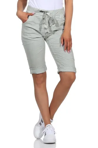 CLEO STYLE Damen Bermudas 20828 in Mint - Wanderhosen in Größe 34-38, aus 65% Viskose für hohen Tragekomfort und elastischem Material für optimale Bewegungsfreiheit.