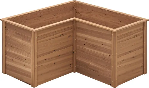 GOPLUS L-förmiges Hochbeet aus Tannenholz für Balkon & Garten - Dieses L-förmige Hochbeet bietet mit 63 cm Höhe optimalen Platz für Blumen, Obst und Gemüse. Der offene Boden sorgt für gute Drainage und Nährstoffhaltung. Ideal für kreative Gestaltung durch DIY-Malerei.