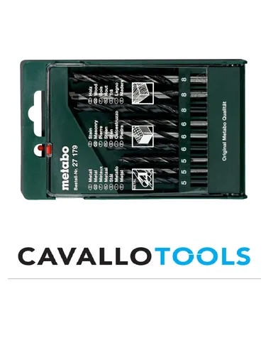 Metabo Metall Holz Stein Bohrer Bohrersortiment-Kassette, 9-teilig (627179000)