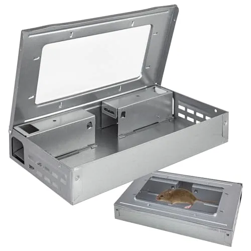 Metall Mausefalle Mäuse Maus Garten Mäusefalle Lebendfalle Köderstation für Maeuse Mäuseköderbox Koeder Wühlmaus Vertreiben Petigi