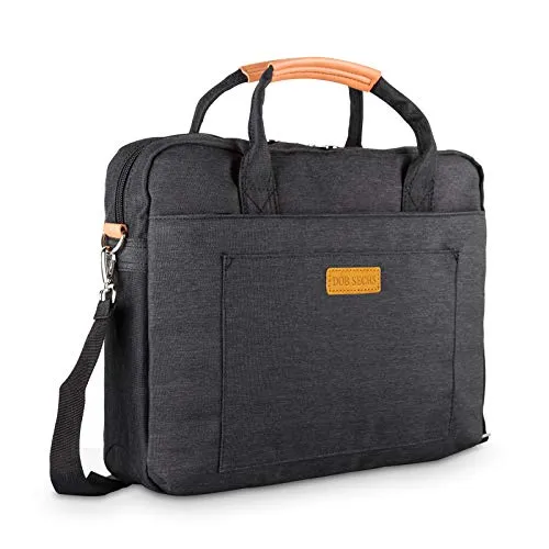 DOB SECHS 17.3 Zoll Laptoptasche Aktentaschen Handtasche Tragetasche Schulter Tasche Notebooktasche Laptop Sleeve hülle für bis zu 17-17.3 Zoll Laptop, Schwarz
