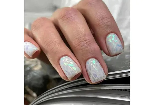 LuxusKollektion Kunstfingernägel 24 Stück Pailletten Glitzer Press on Nails Kurz Acryl Nägel French